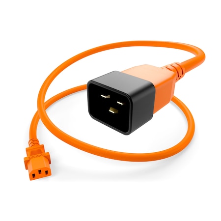 Unc Group 4Ft Orange C13-C20 Pdu Power Cord, Sjt, 15Amp, 250V PWCD-C13C20-15A-04F-ORG
